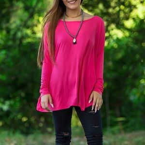 Piko 1988 Long Sleeve, Fuchsia, Bamboo Spandex Top